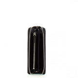 Portafoglio Metallic Soft Shiny Zip Around Noir 