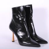 Stivaletto lucido nero tacco 90 Chantal 