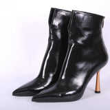Stivaletto lucido nero tacco 90 Chantal 