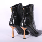Stivaletto lucido nero tacco 90 Chantal 