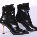 Stivaletto lucido nero tacco 90 Chantal 