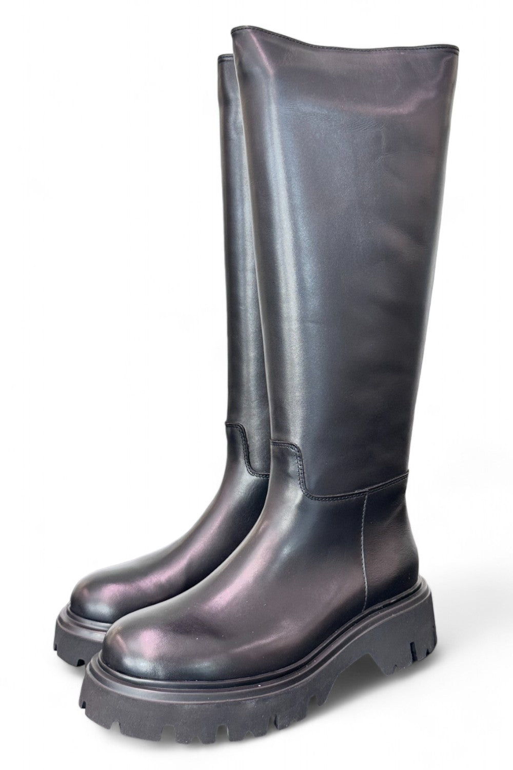 Stivale suola gomma xl  pelle nera Anima 