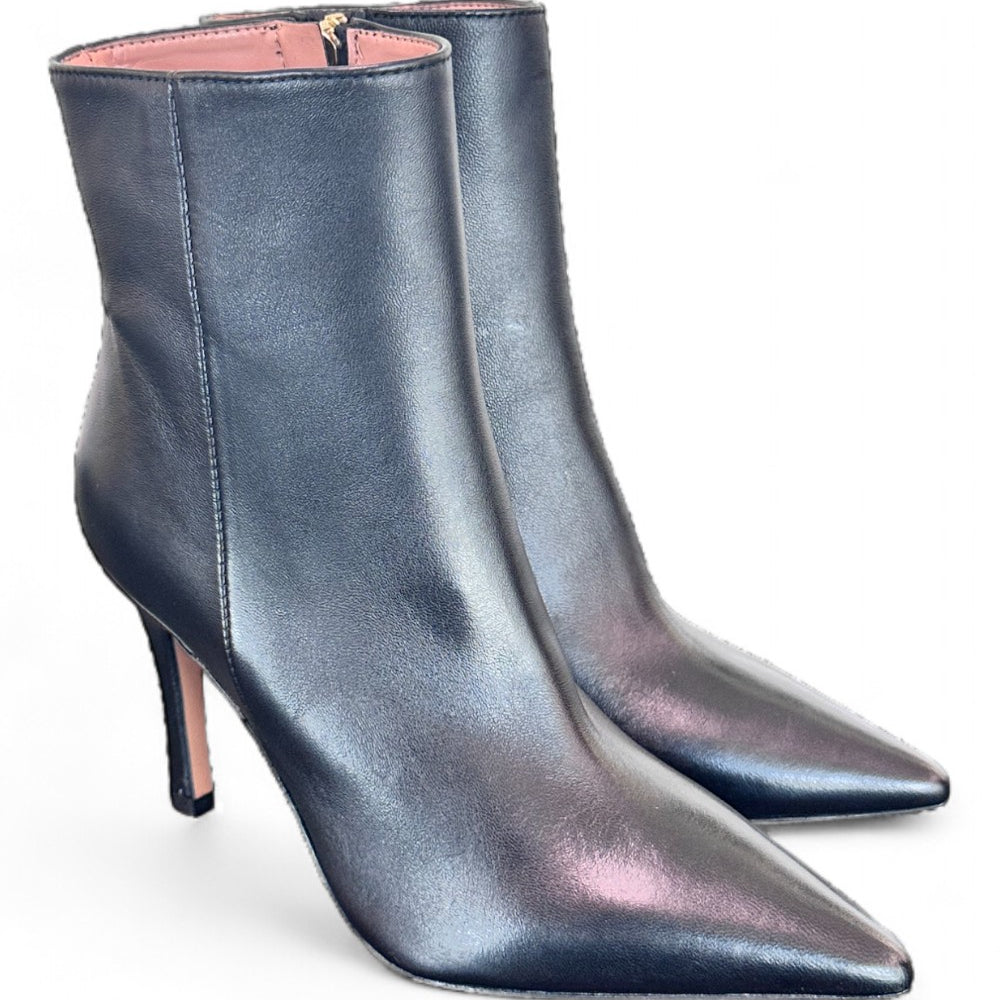 Tronchetto zip sfilato pelle nera Les Autres<BR/> 