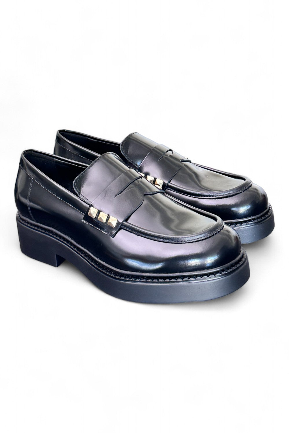 Mocassino donna Uma Parker borchiette nero 