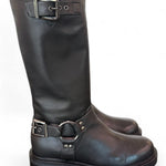 Stivale biker 3/4 pelle nera Angelica 