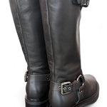 Stivale biker 3/4 pelle nera Angelica 