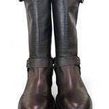 Stivale biker 3/4 pelle nera Angelica 