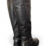 Stivale biker pelle nera Angelica 