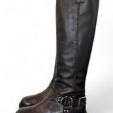 Stivale biker pelle nera Angelica 
