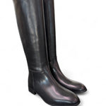 Stivale cavallerizzo tubo pelle nera Anima <BR/> 