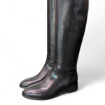 Stivale cavallerizzo tubo pelle nera Anima <BR/> 