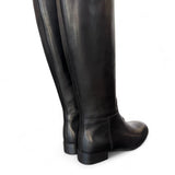 Stivale cavallerizzo tubo pelle nera Anima <BR/> 