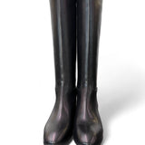 Stivale cavallerizzo tubo pelle nera Anima <BR/> 