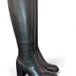 Stivale zip pelle nera tacco 60 Anima <BR/> 