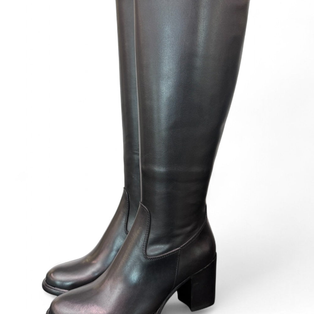Stivale zip pelle nera tacco 60 Anima <BR/> 