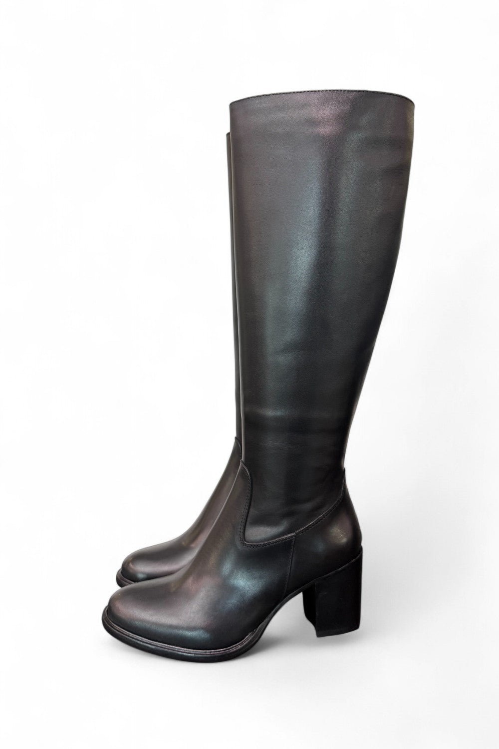 Stivale zip pelle nera tacco 60 Anima <BR/> 