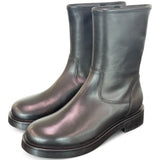Stivale zip biker pelle nera Anima 