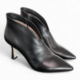 Stivaletto V in pelle nera tacco 80 Anima 