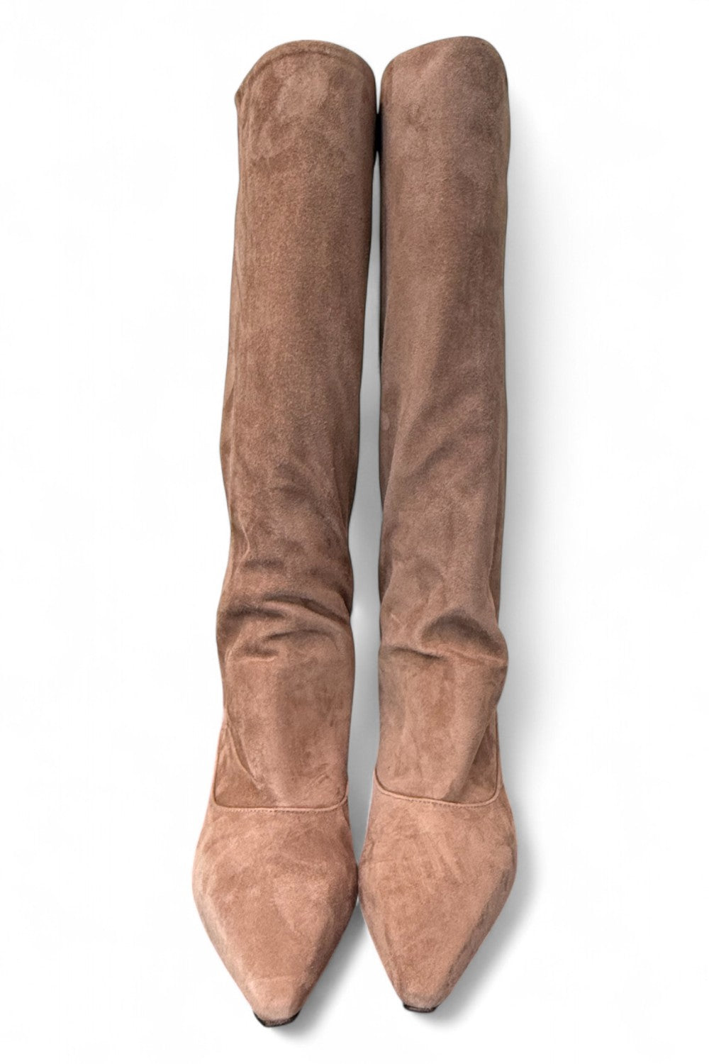 Stivale arricciato a tubo suede beige Anima <BR/> 