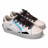Sneaker SK8 De Luxe bianca nera Crime London Angel<BR/> 