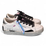 Sneaker SK8 De Luxe bianca nera Crime London Angel<BR/> 