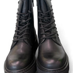 Anfibio donna pelle nera fiocco Slash Cult 