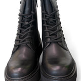Anfibio donna pelle nera fiocco Slash Cult 