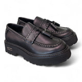 Mocassino donna pelle nera mappi Slash Cult 