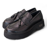 Mocassino donna pelle nera mappi Slash Cult 