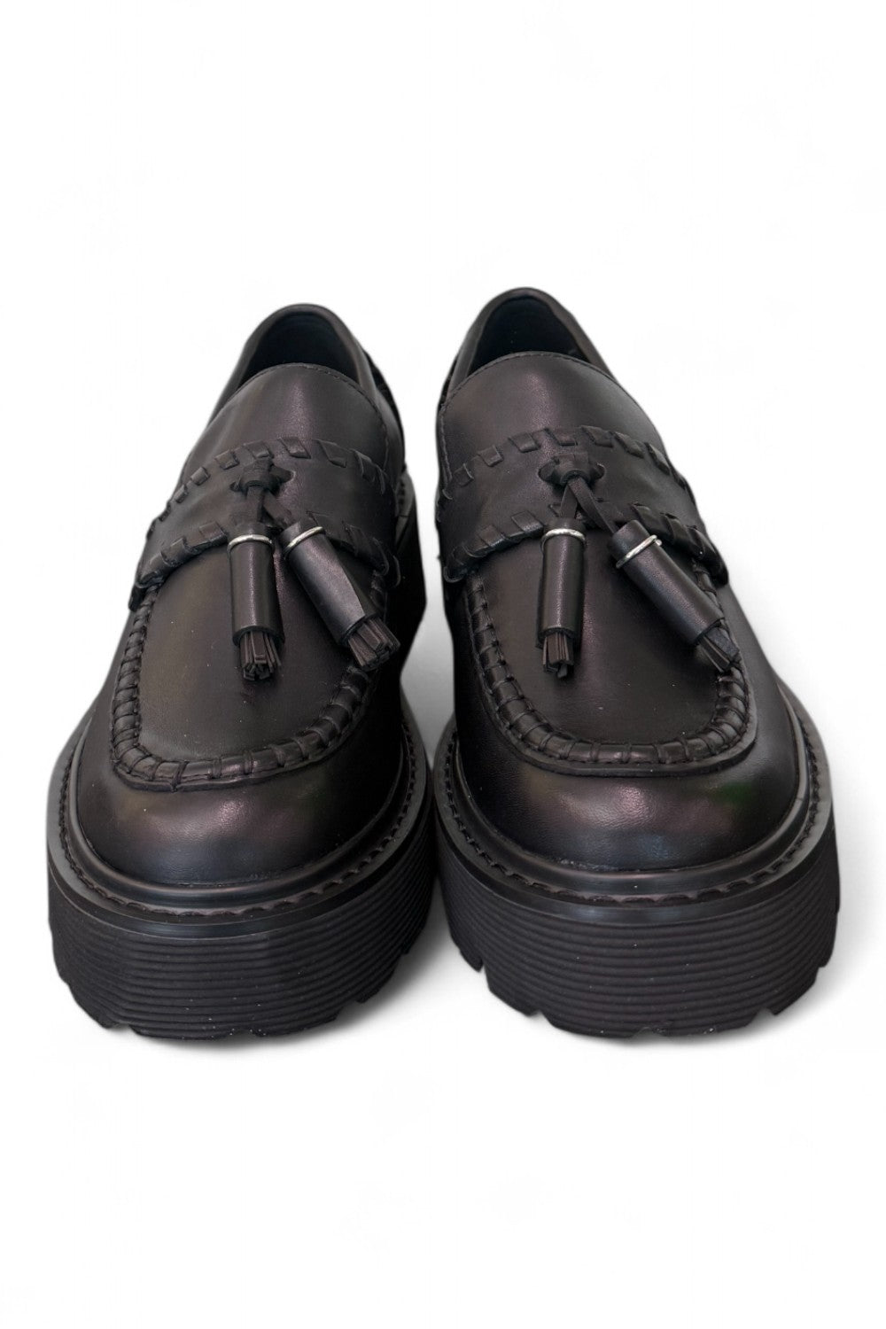 Mocassino donna pelle nera mappi Slash Cult 