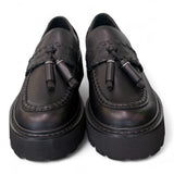 Mocassino donna pelle nera mappi Slash Cult 