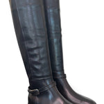Stivale lungo pelle nera con fibbia Elisa Lanci<BR/> 