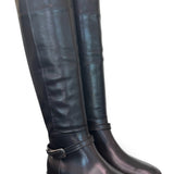 Stivale lungo pelle nera con fibbia Elisa Lanci<BR/> 