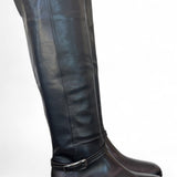 Stivale lungo pelle nera con fibbia Elisa Lanci<BR/> 