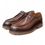 Scarpa allacciata ingegnere cucitura cioccolato Exton 