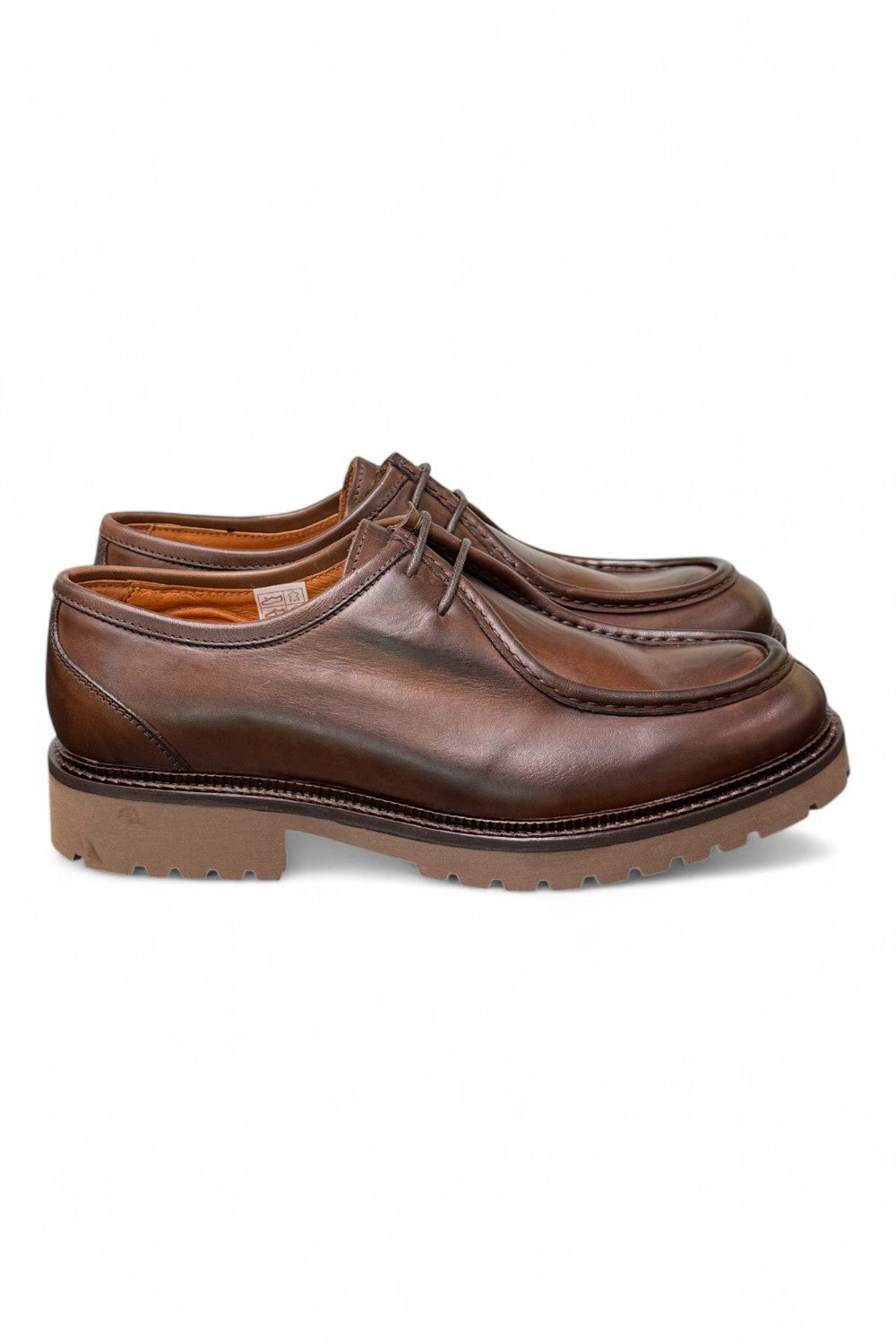 Scarpa allacciata ingegnere cucitura cioccolato Exton 