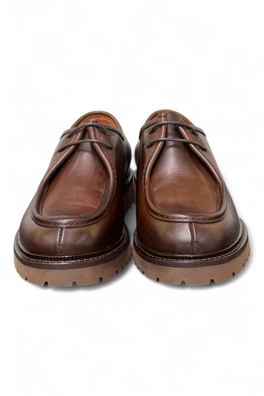 Scarpa allacciata ingegnere cucitura cioccolato Exton 