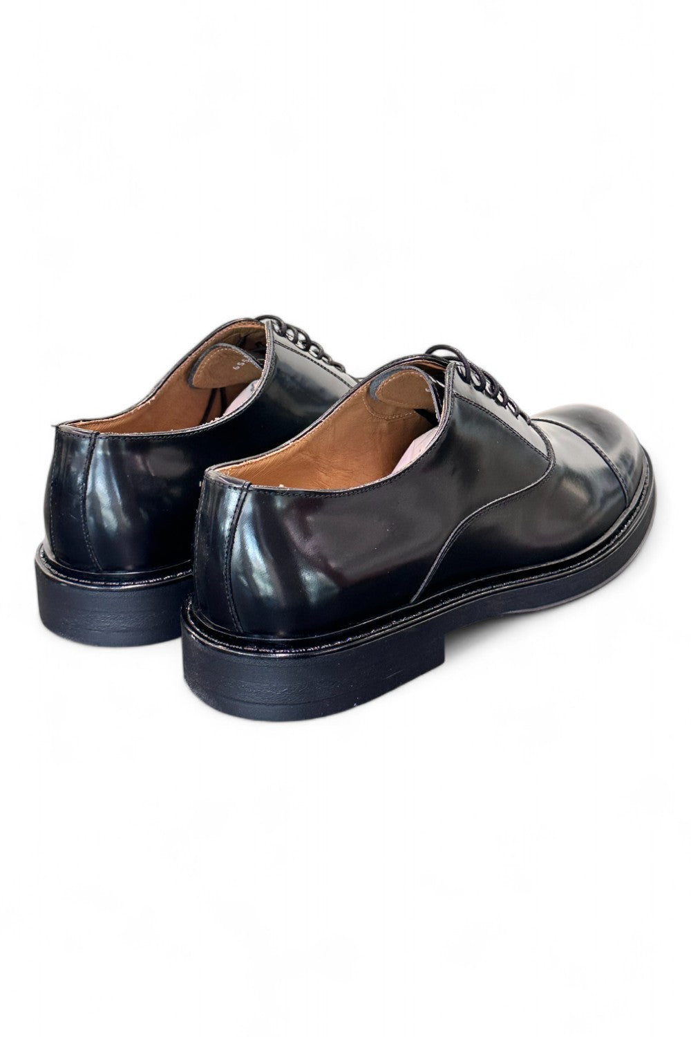 Scarpa allacciata francesina gomma nera Franco Fedele 