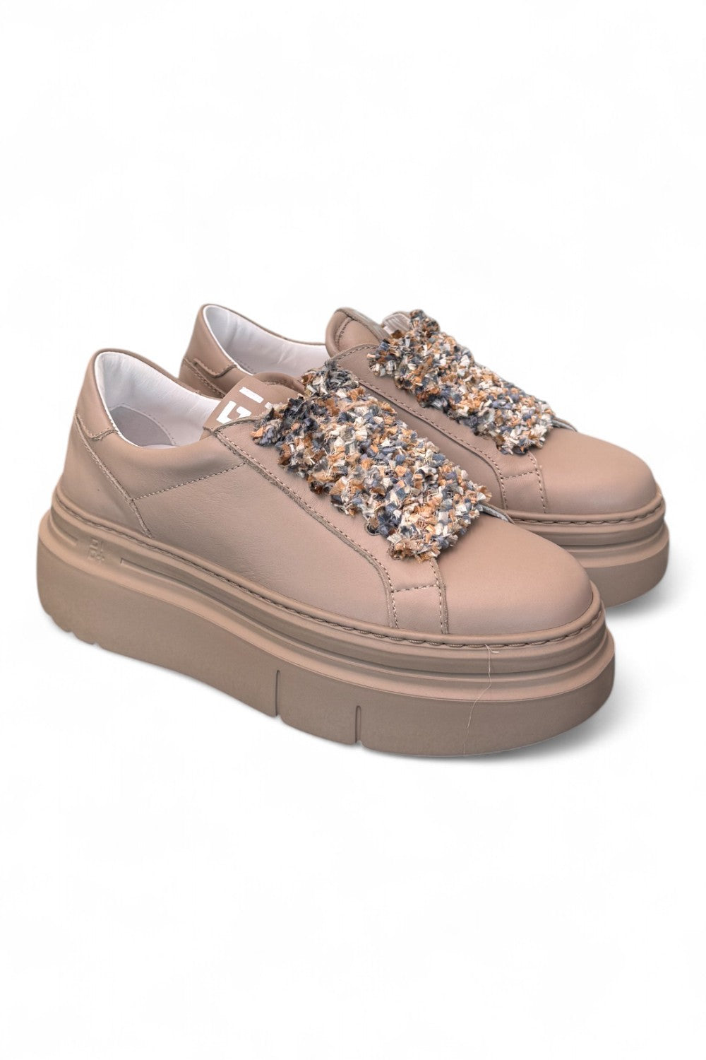 Sneaker donna Gioplus platform tortora 