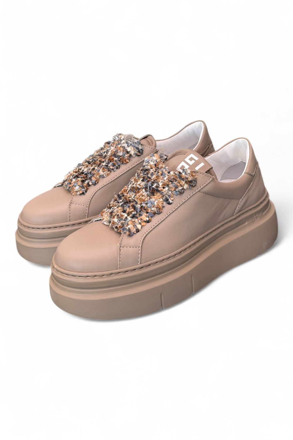 Sneaker donna Gioplus platform tortora 