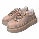 Sneaker donna Gioplus platform tortora 