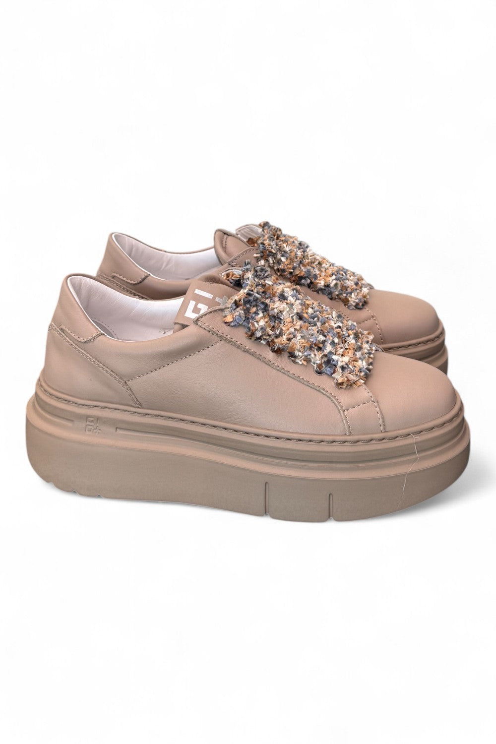 Sneaker donna Gioplus platform tortora 