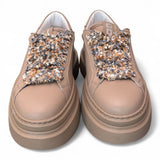 Sneaker donna Gioplus platform tortora 