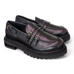 Mocassino donna pelle nera Janet 