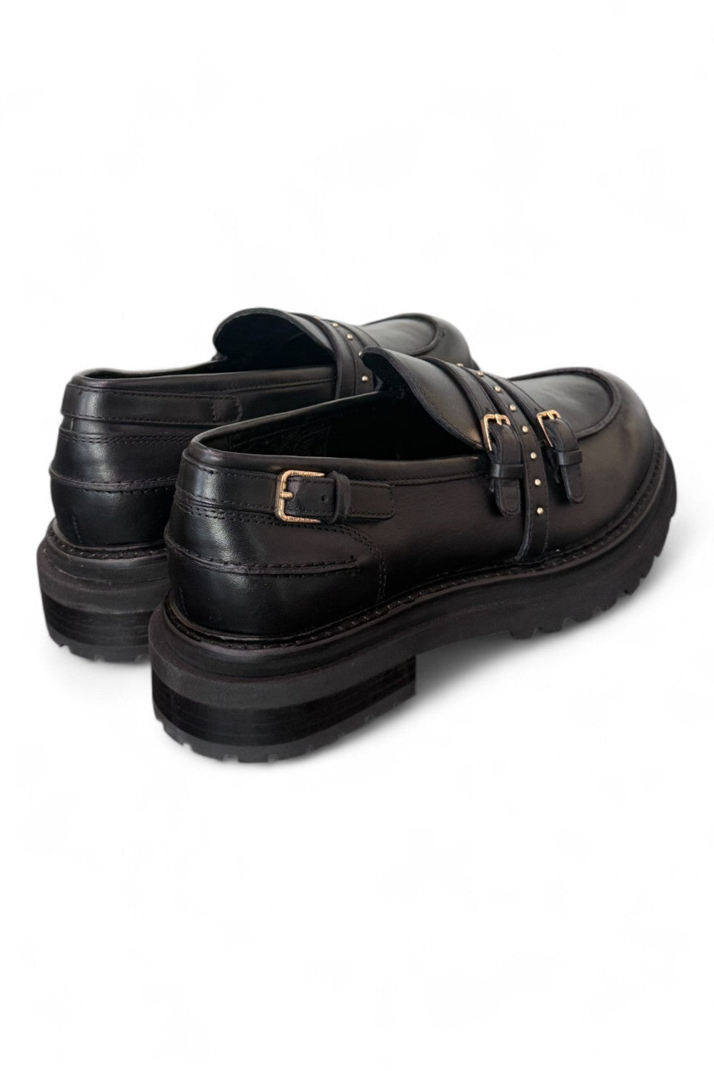 Mocassino donna pelle nera Janet 