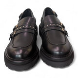 Mocassino donna pelle nera Janet 