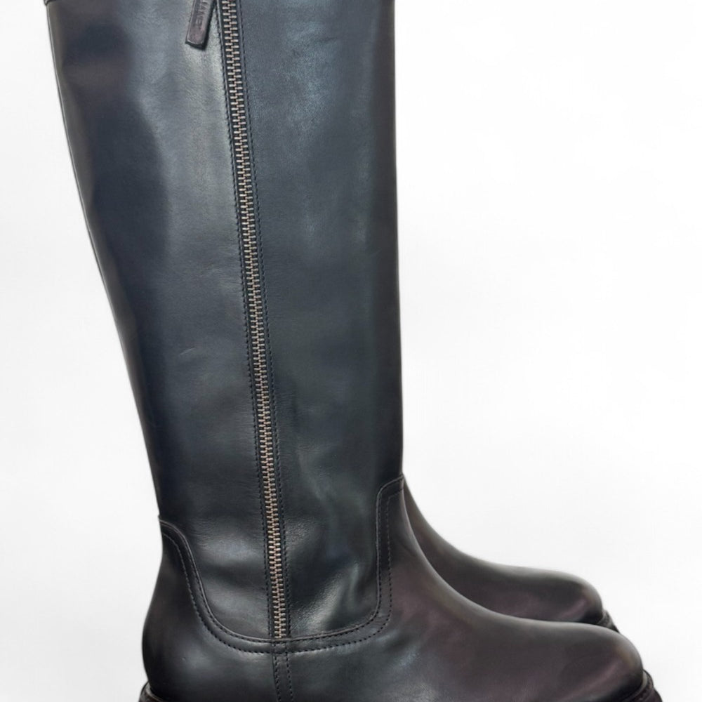 Stivale biker pelle nera Janet 