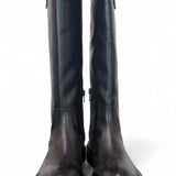 Stivale biker pelle nera Janet 