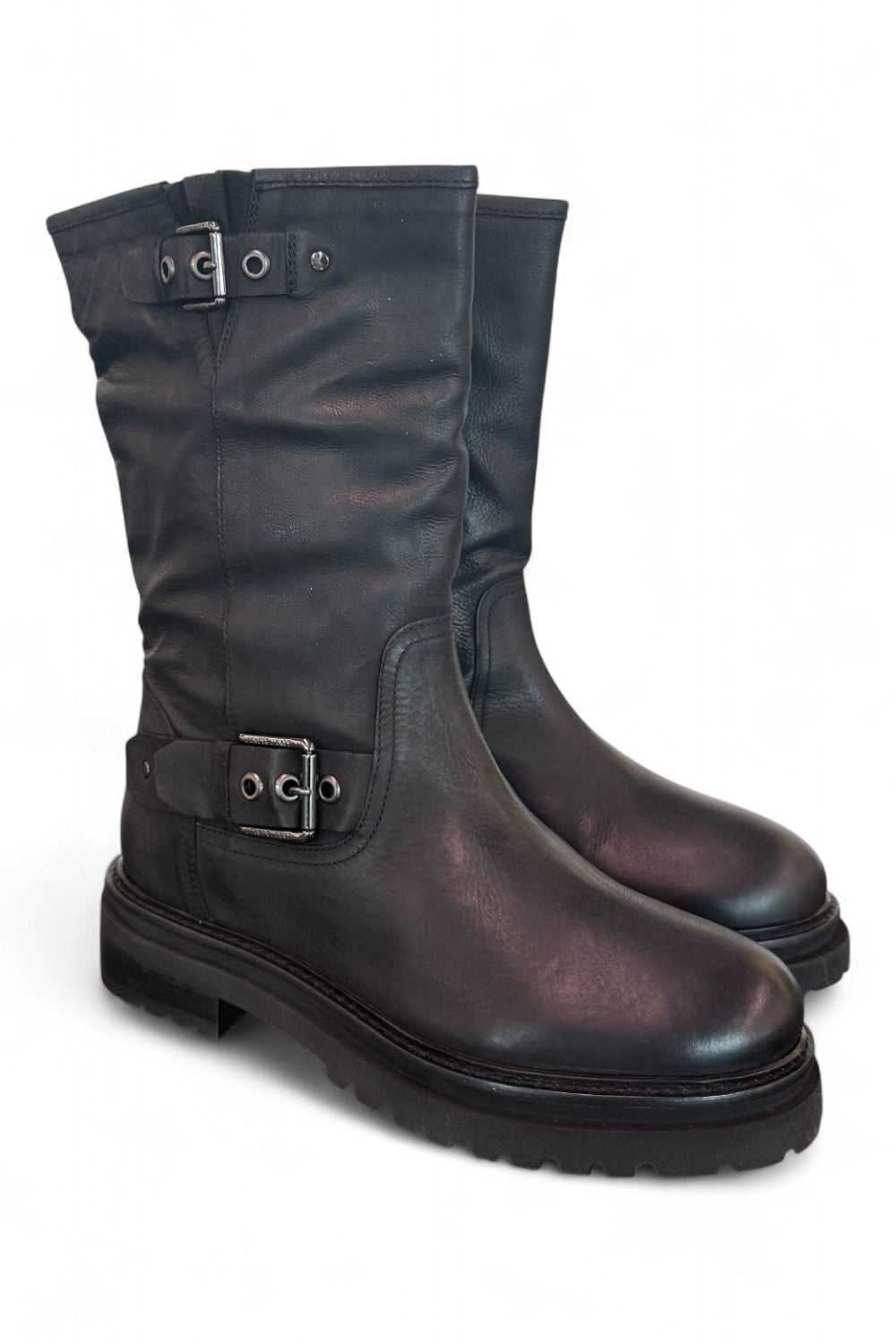 Stivale biker 3/4 nabuk nero Janet<BR/> 