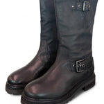 Stivale biker 3/4 nabuk nero Janet<BR/> 
